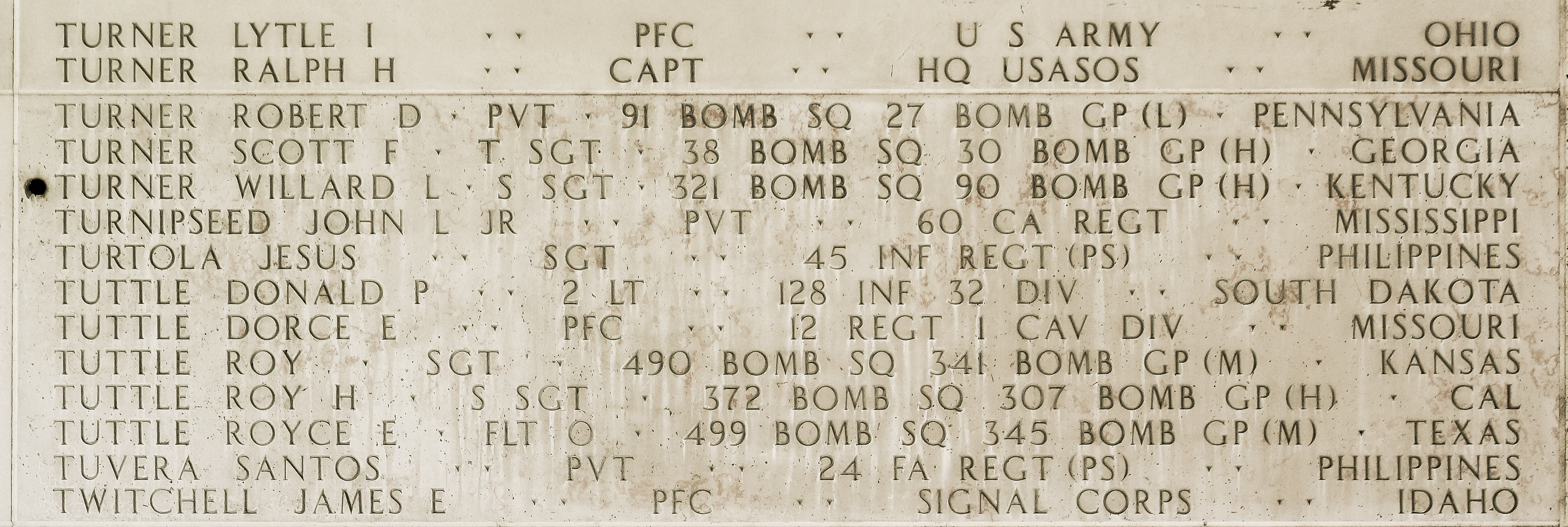 Royce E. Tuttle, Flight Officer